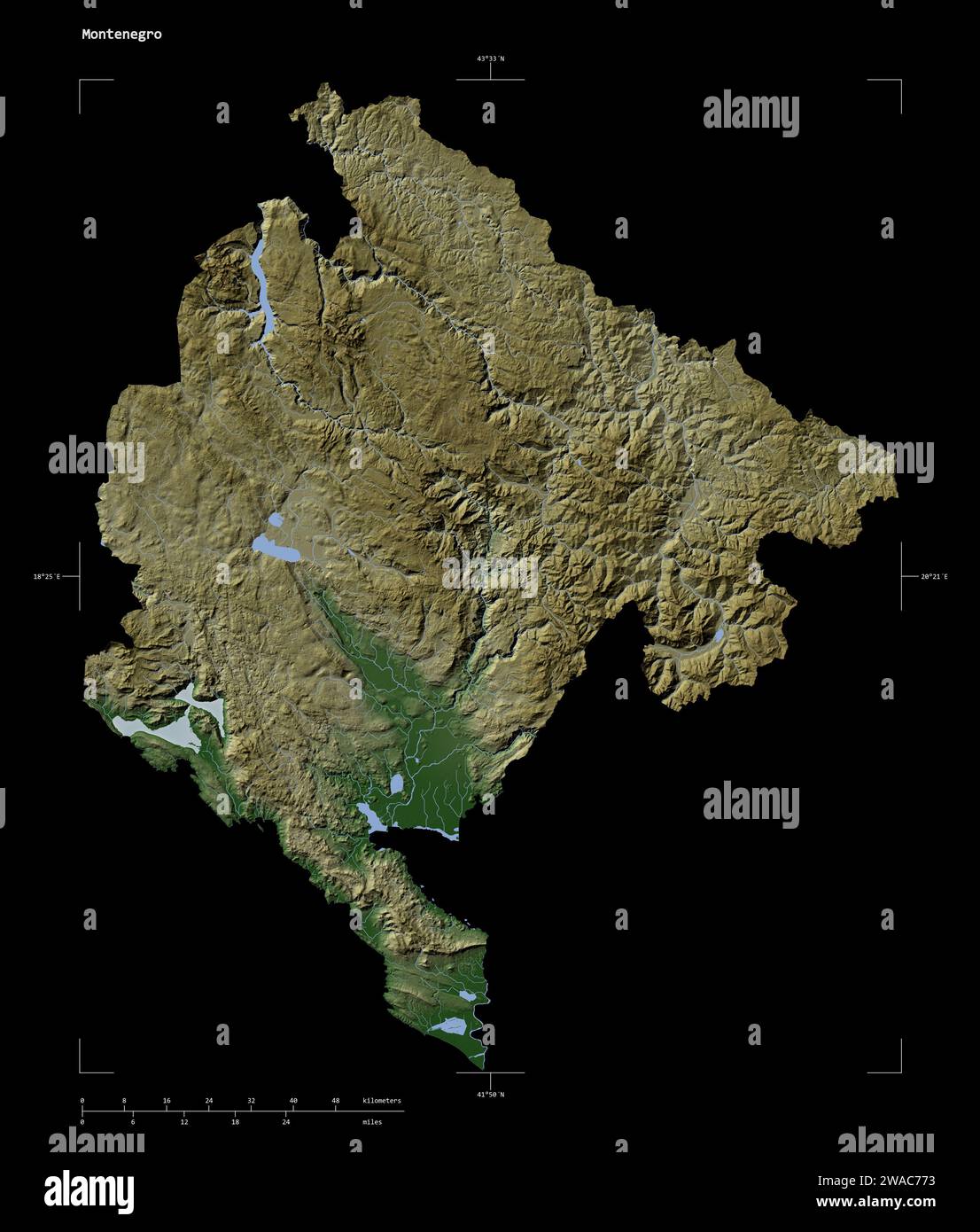 Shape of a Pale colored elevation map with lakes and rivers of the ...
