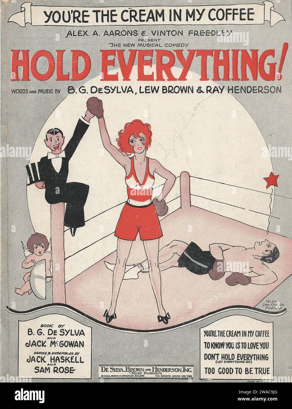 'Hold Everything!' 1928 DeSylva, Brown & Henderson Musical Sheet Music Cover Stock Photo