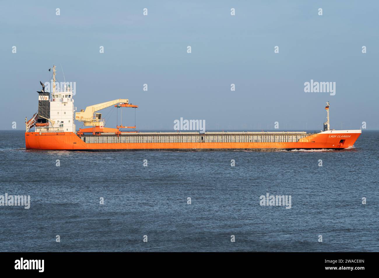 Wijnne Barends general cargo vessel Lady Clarissa on the river Elbe Stock Photo