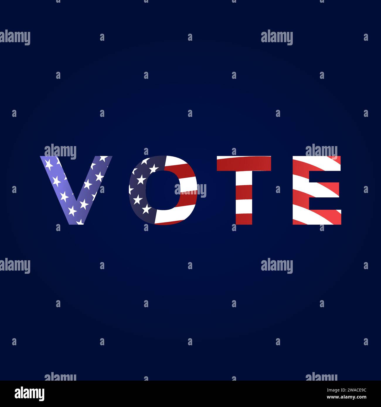 Vote 2024 United States poster. Square vector illustration with dark