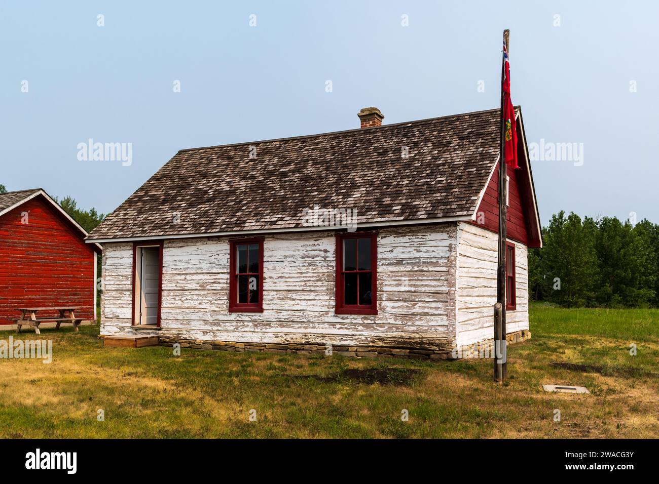 Pekisko, Alberta  Canada - 15 JUN 2023: The beautiful Bar U Ranch National Historic Site Stock Photo