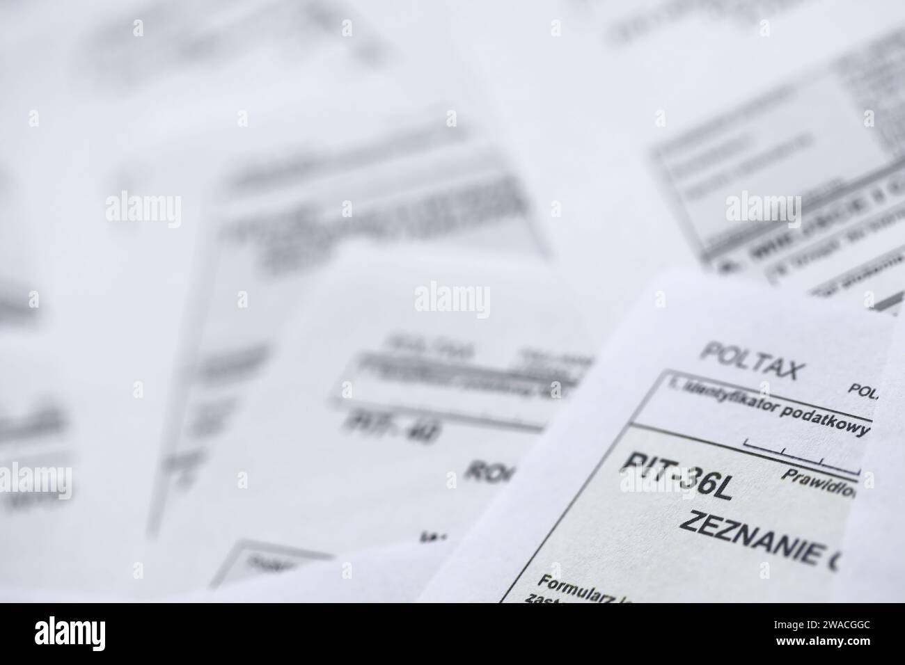 Very big amount of polish tax form blanks with PIT, CIT and VAT categories. Accounting