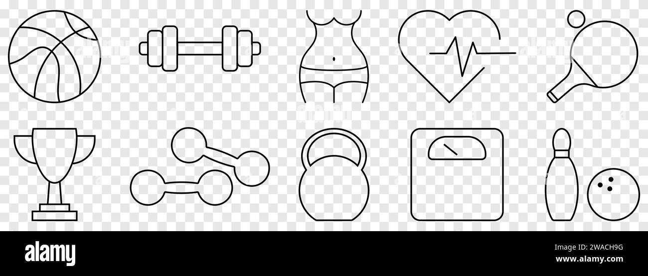 Sport and fitness line icons. Vector illustration Stock Vector Image ...
