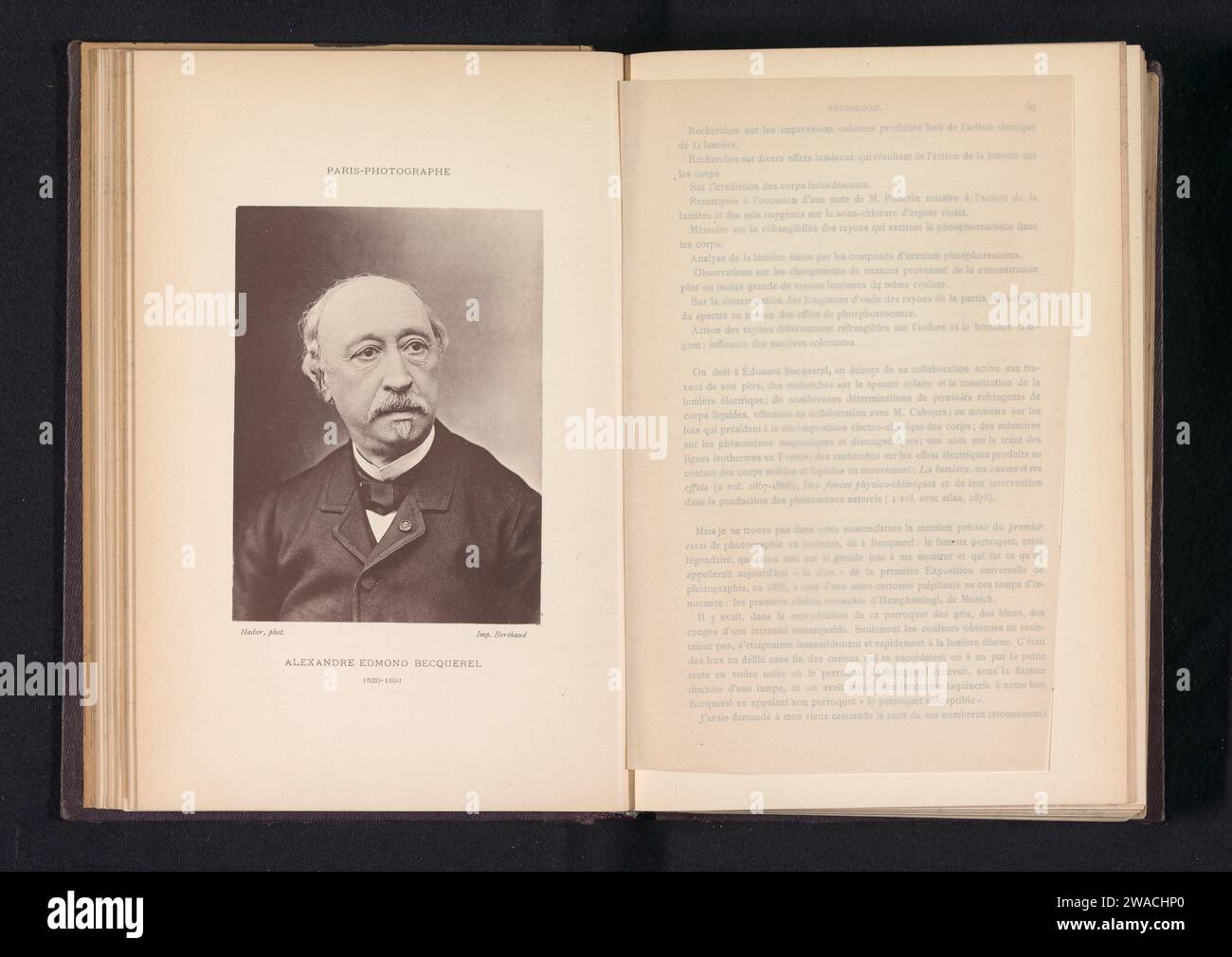 Portret van AlexandreEdmond Becquerel, Félix Nadar, c. 1881 in or