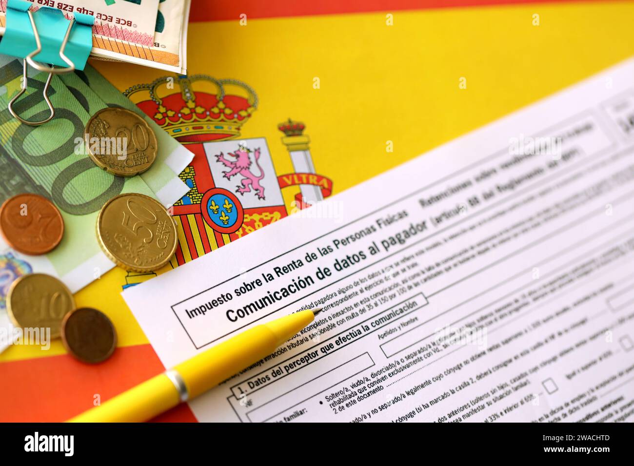 Modelo 145 spanish tax form dedicated to personal tax IRPF for