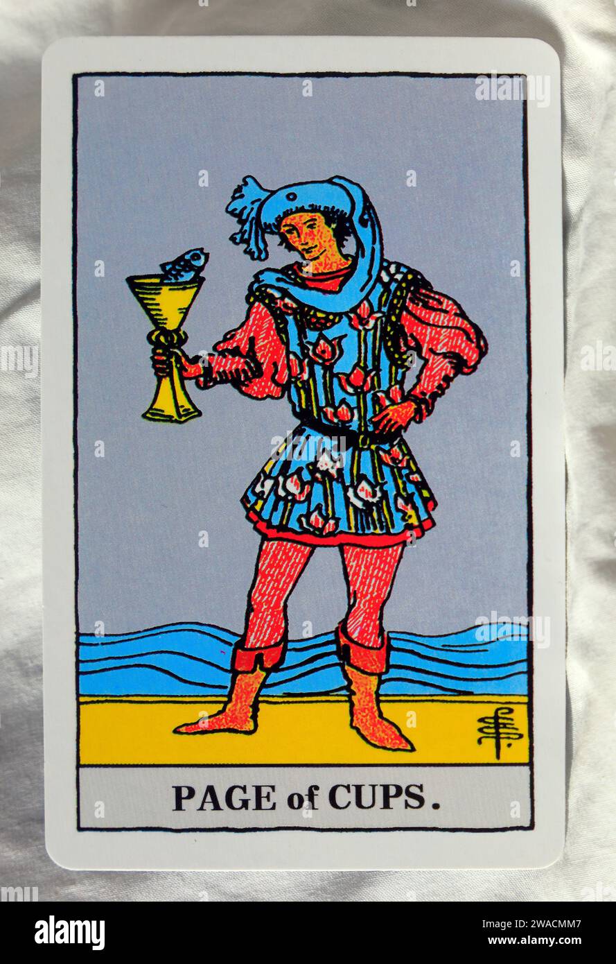 天野　喜孝、IMAGENE、card name: PAGE of CUPS Page of Cups Meaning - Tarot Card Meanings – Labyrinthos
