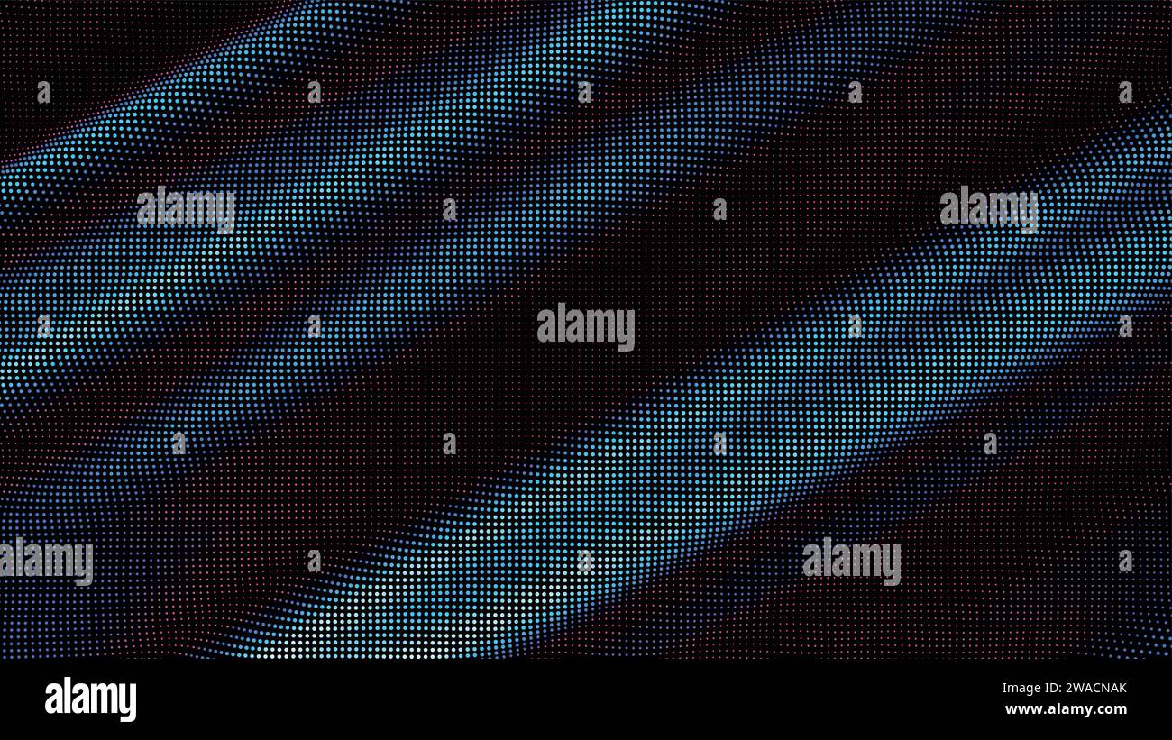 waves of colorful points. Digital data splash of point array. Futuristic smooth glitch UI element Stock Vector