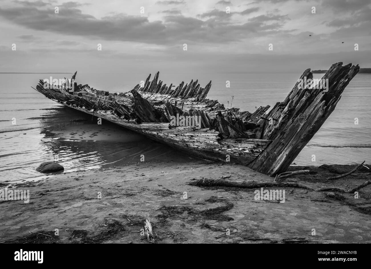 Comté de Harju - Epave d'un trois mâts échoué sur la plage Stock Photo