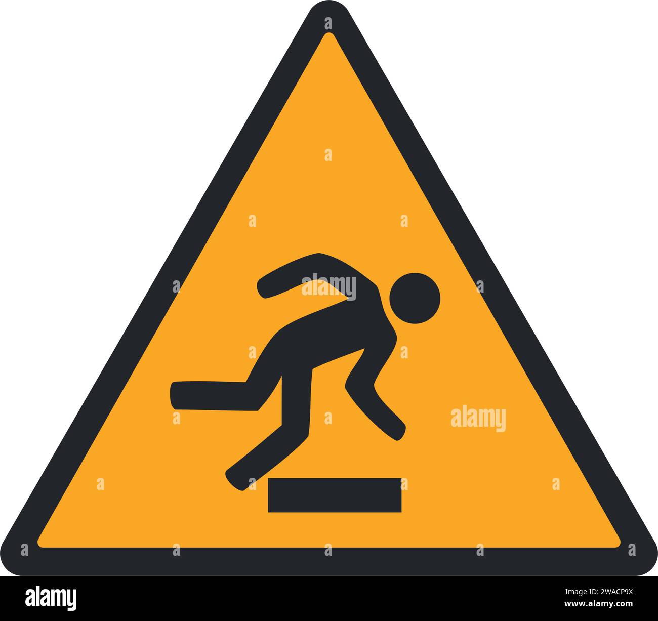 WARNING PICTOGRAM, FLOOR-LEVEL OBSTACLE ISO 7010 - W007 Stock Vector