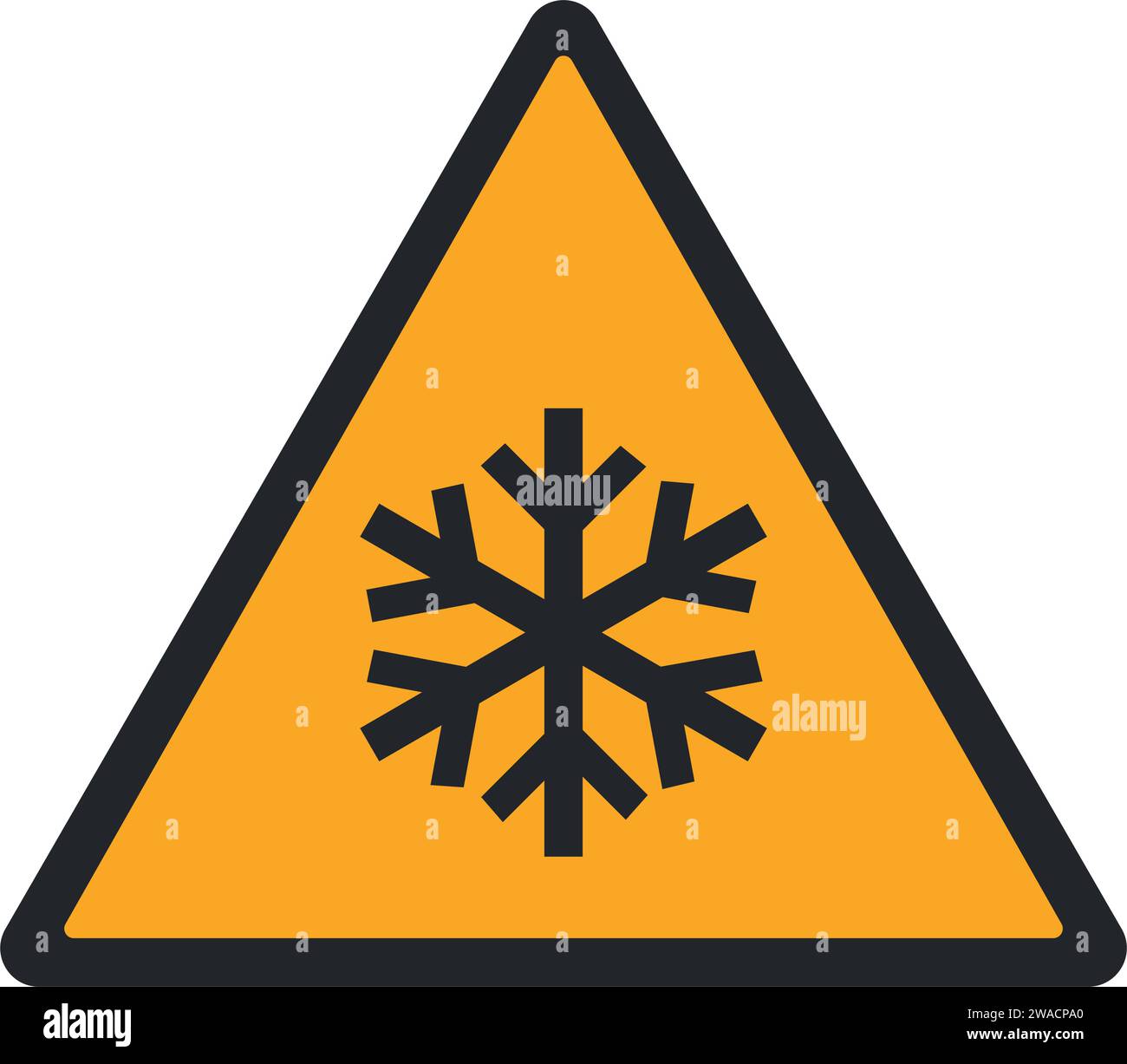 WARNING PICTOGRAM, RISK OF LOW TEMPERATURE ISO 7010 - W010 Stock Vector