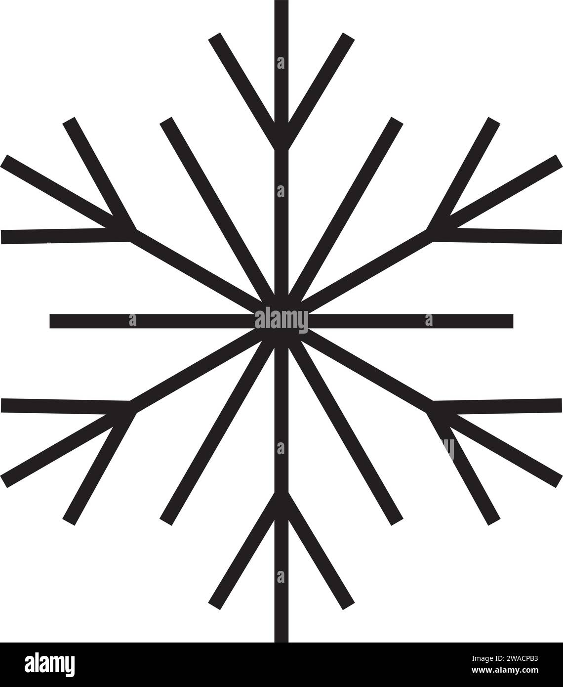 Cute snowflake isolated on white background. Flat snow icons, silhouette. Nice element for Christmas banner, cards. New year ornament. Vector illustration Stock Vector