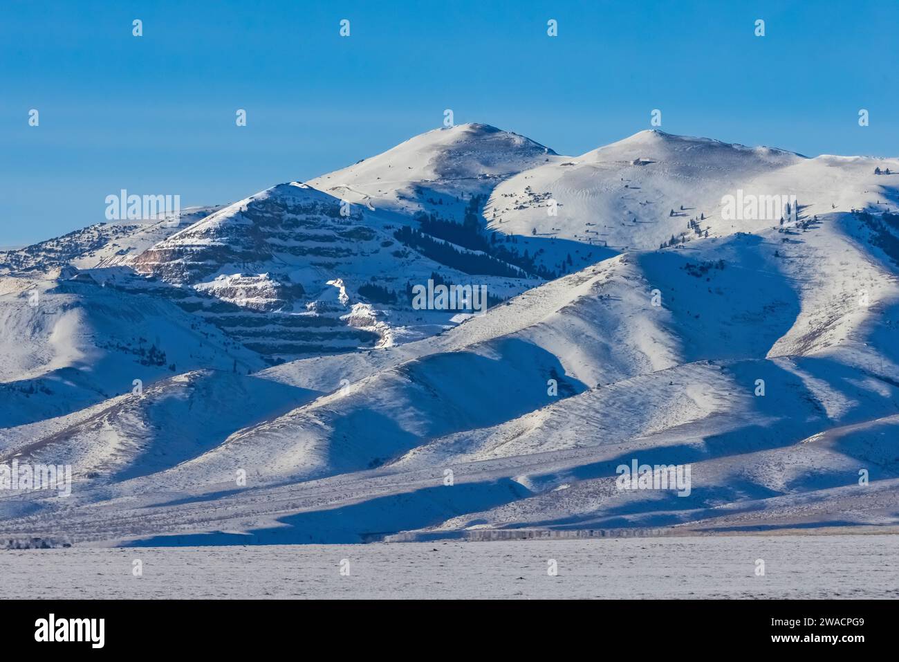Snow on the remnants of the Black Pine Mine in the Black Pine Mountains, Sawtooth National