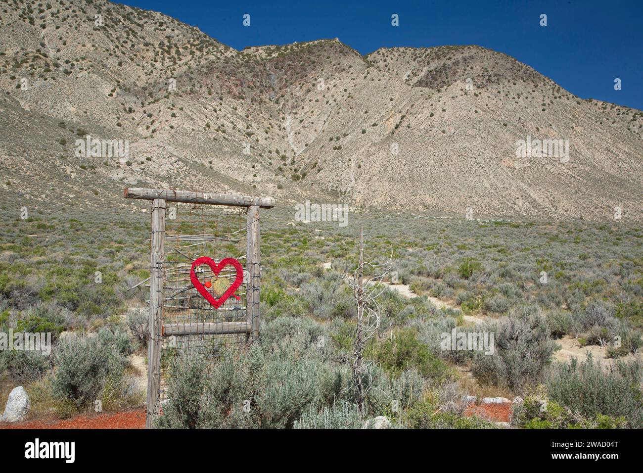 The Black Rock Hitching Post Wedding Chapel sculpture, Guru Road, Gerlach, Nevada Stock Photo