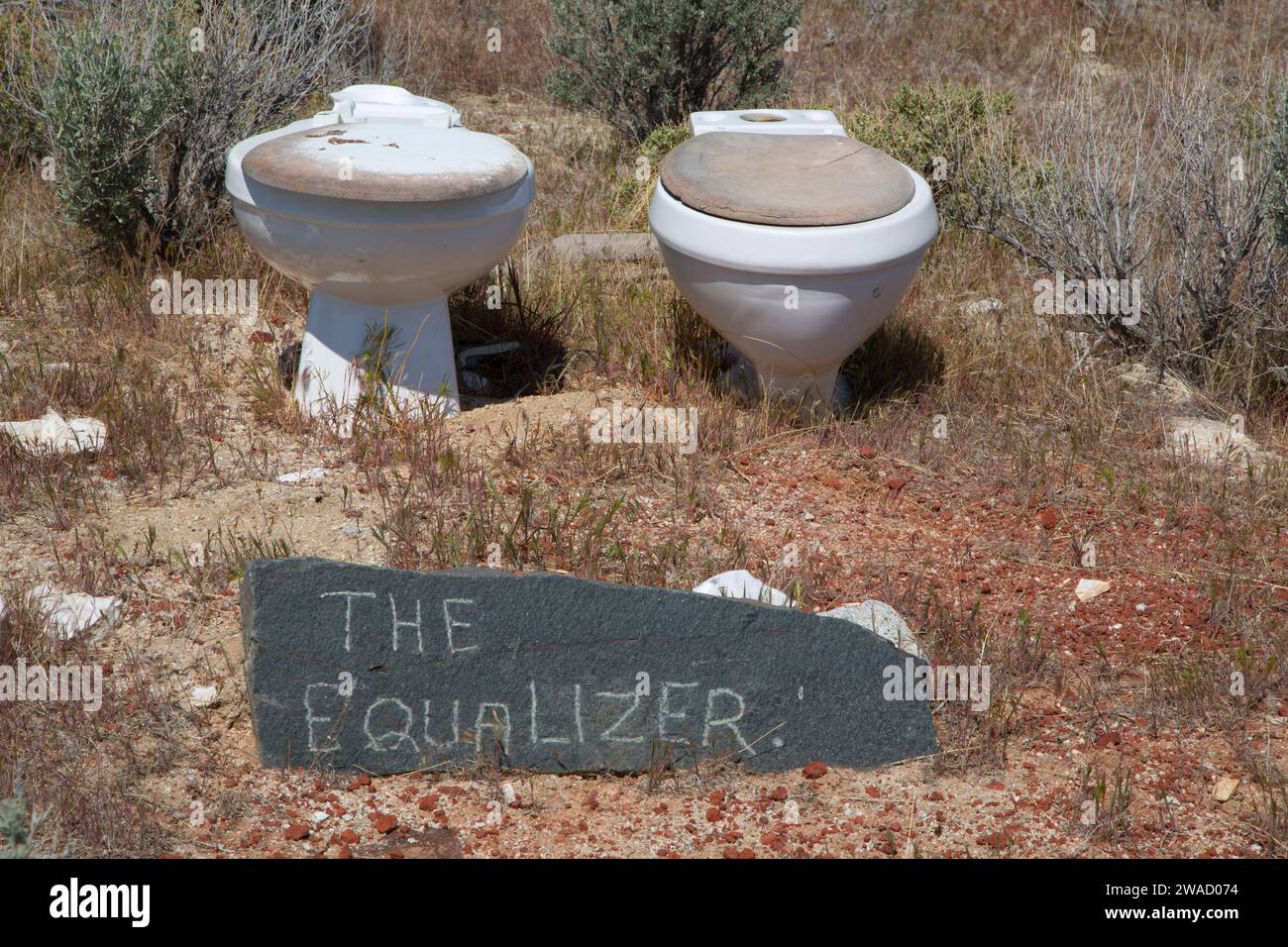 The Equalizer sculpture, Guru Road, Gerlach, Nevada Stock Photo