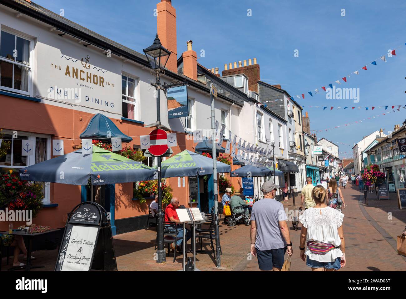 Sidmouth Devon, The Anchor Inn public house serving ales and food in