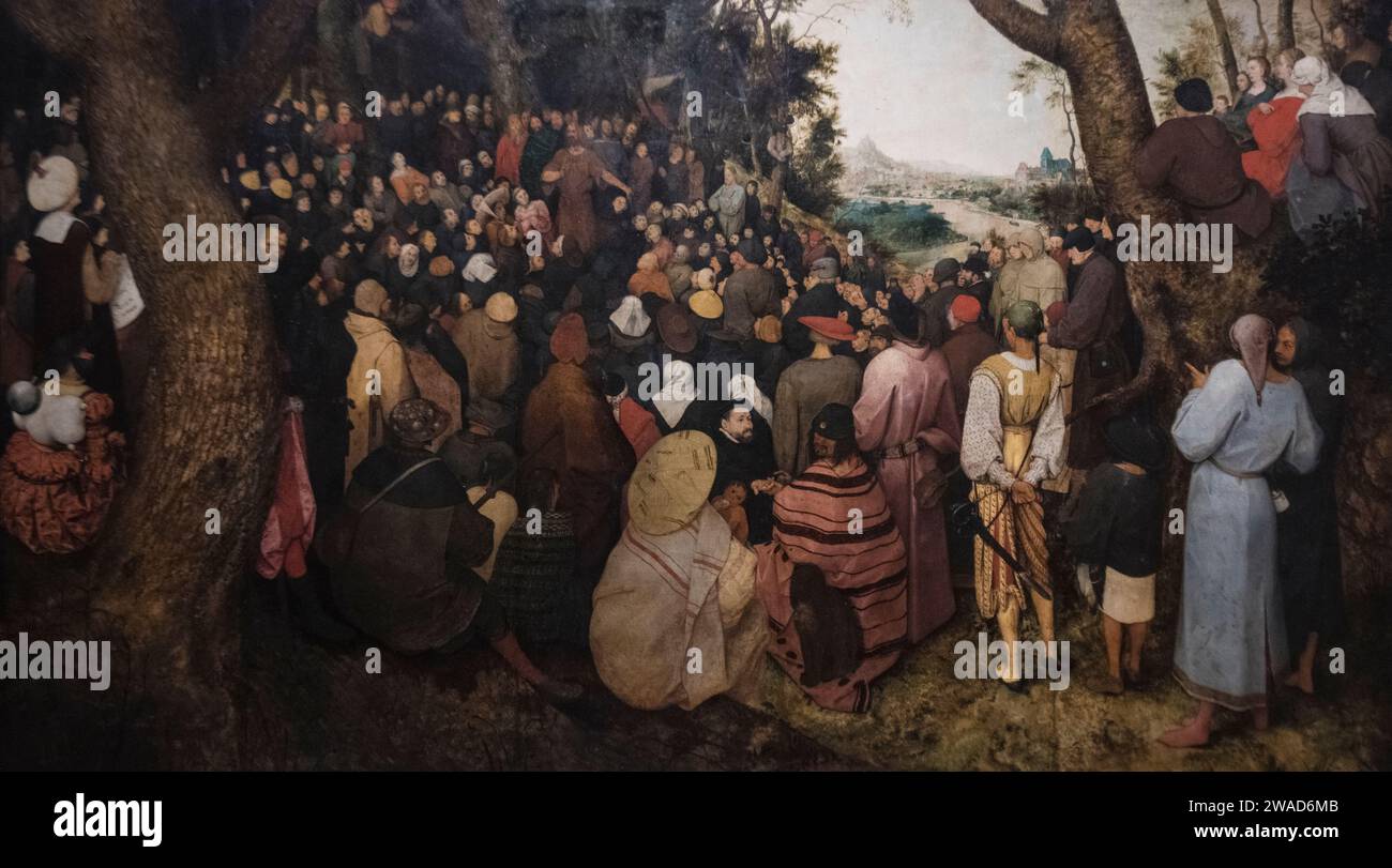 Pieter Brueghel The Elder: 'The Preaching of Saint John The Baptist' (1566) Stock Photo