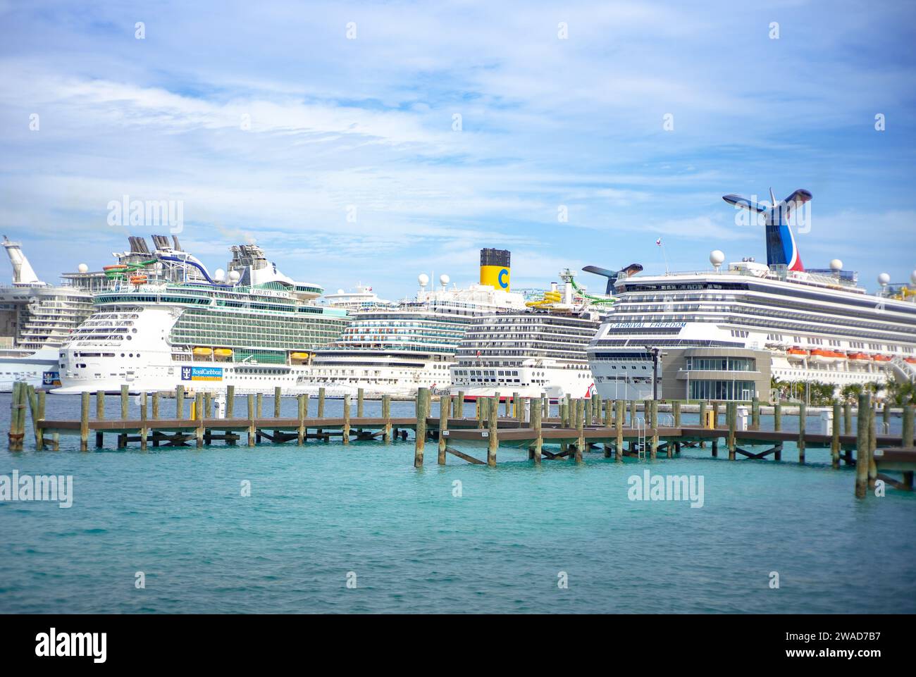 Cruise ships docked in Nassau, The Bahamas Stock Photo Alamy