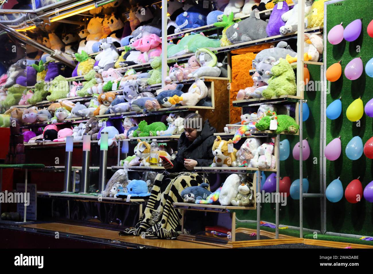 Odessa, Ukraine. 03rd Jan, 2024. A woman works in a shooting range in