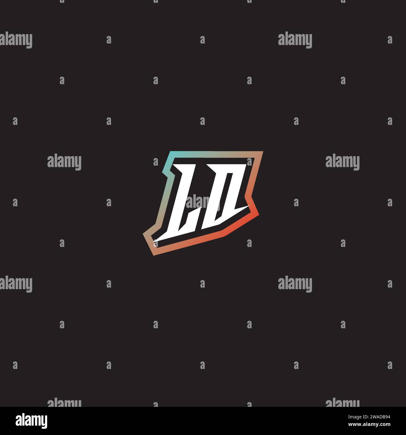 LD letter combination cool logo esport initial and cool color gradattion ideas Stock Vector