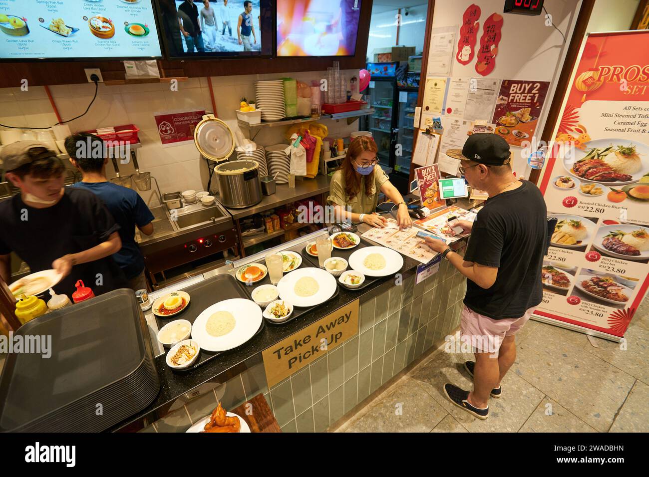 KUALA LUMPUR, MALAYSIA MAY 27, 2023 counter service at fastfood