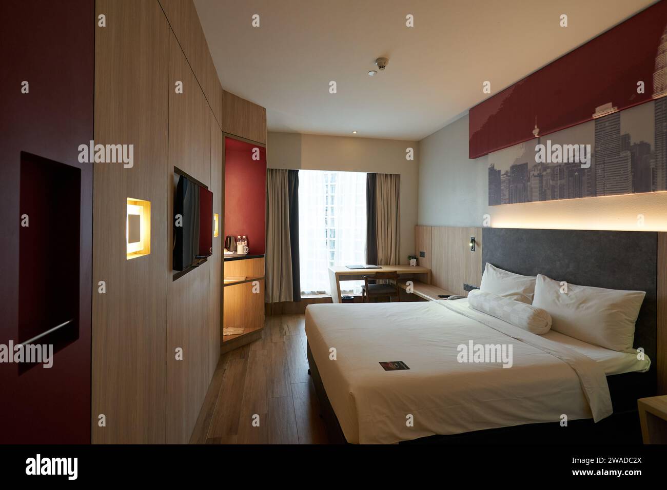 KUALA LUMPUR, MALAYSIA - CIRCA MAY, 2023: interior shot of guest room ...