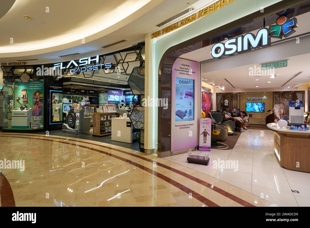 KUALA LUMPUR, MALAYSIA - CIRCA MAY, 2023: Flash Gadgets and OSIM stores ...