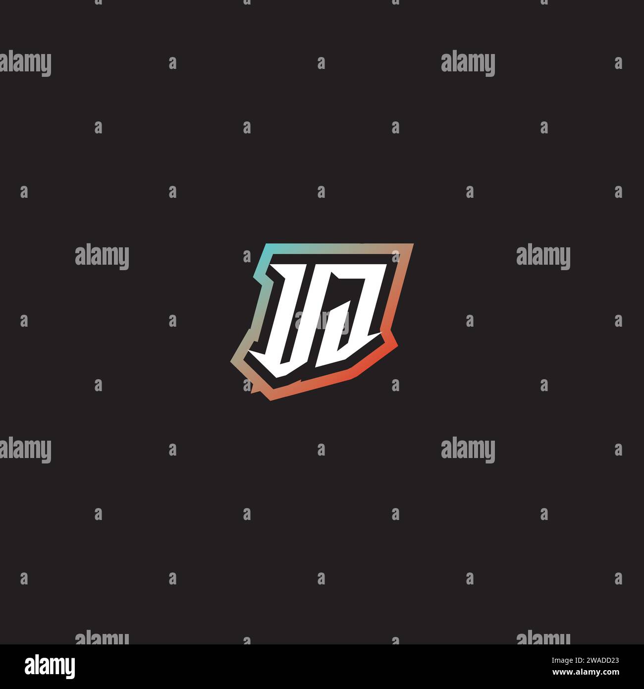 VJ letter combination cool logo esport initial and cool color gradattion ideas Stock Vector