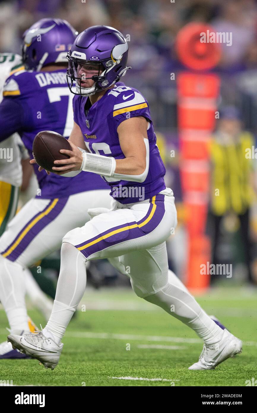 Minnesota Vikings Jaren Hall during an NFL game, Sunday, Dec. 31, 2023 in Minneapolis. (AP Photo