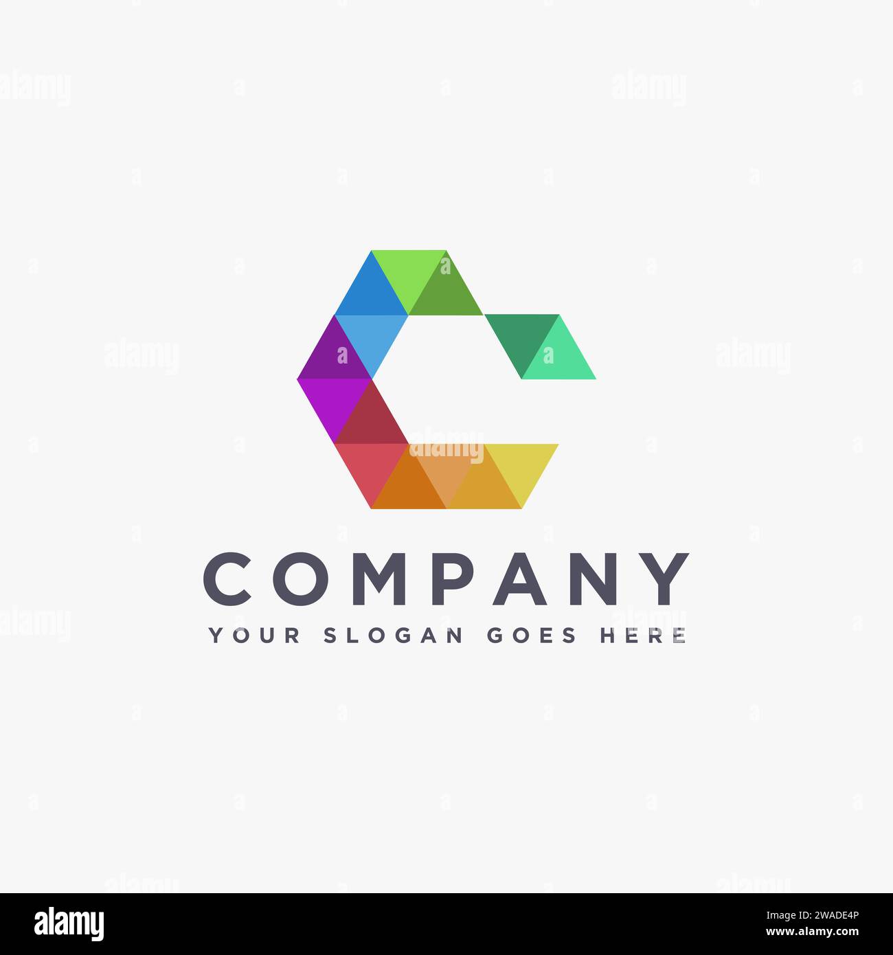 Modern abstract colorful letter C logo icon vector template on white ...