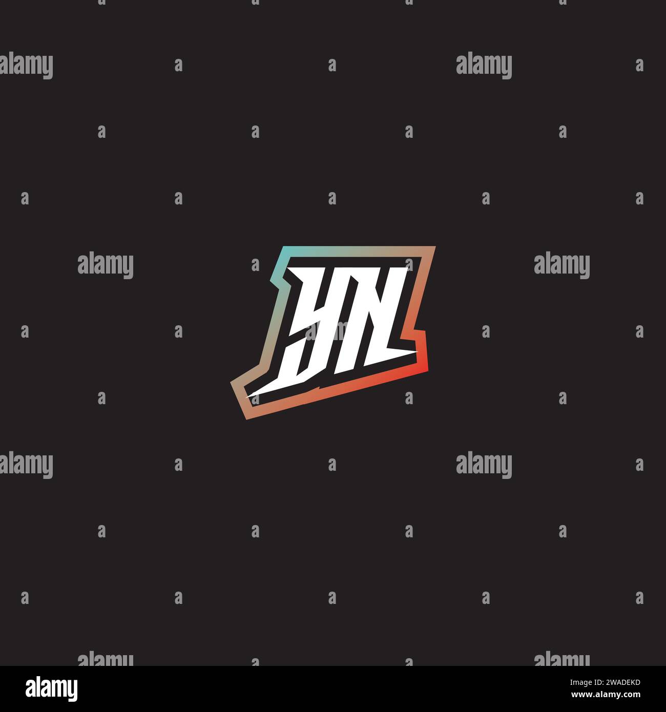 YN letter combination cool logo esport initial and cool color gradattion ideas Stock Vector