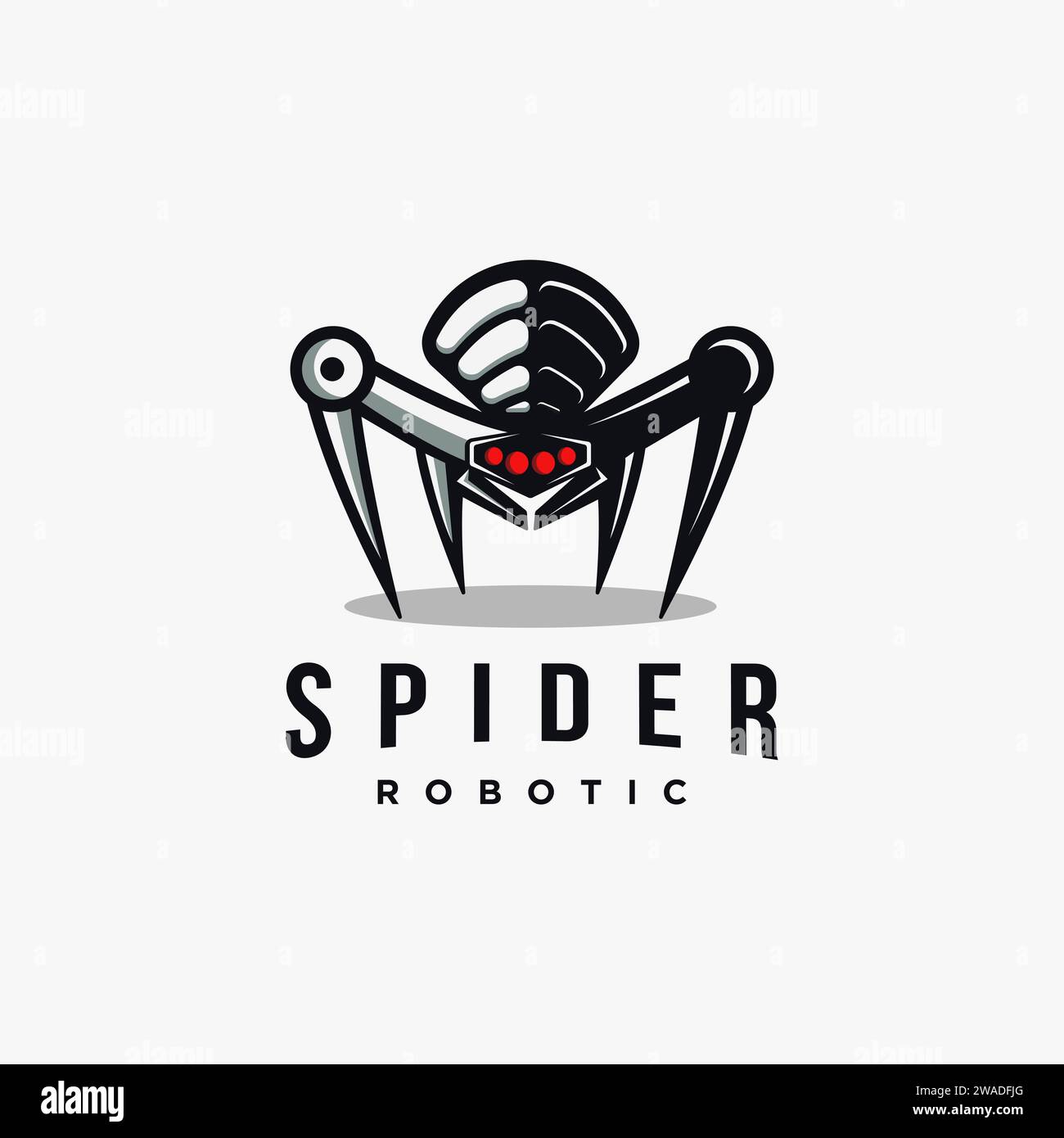 Mascot spider robot logo icon Stock Vector