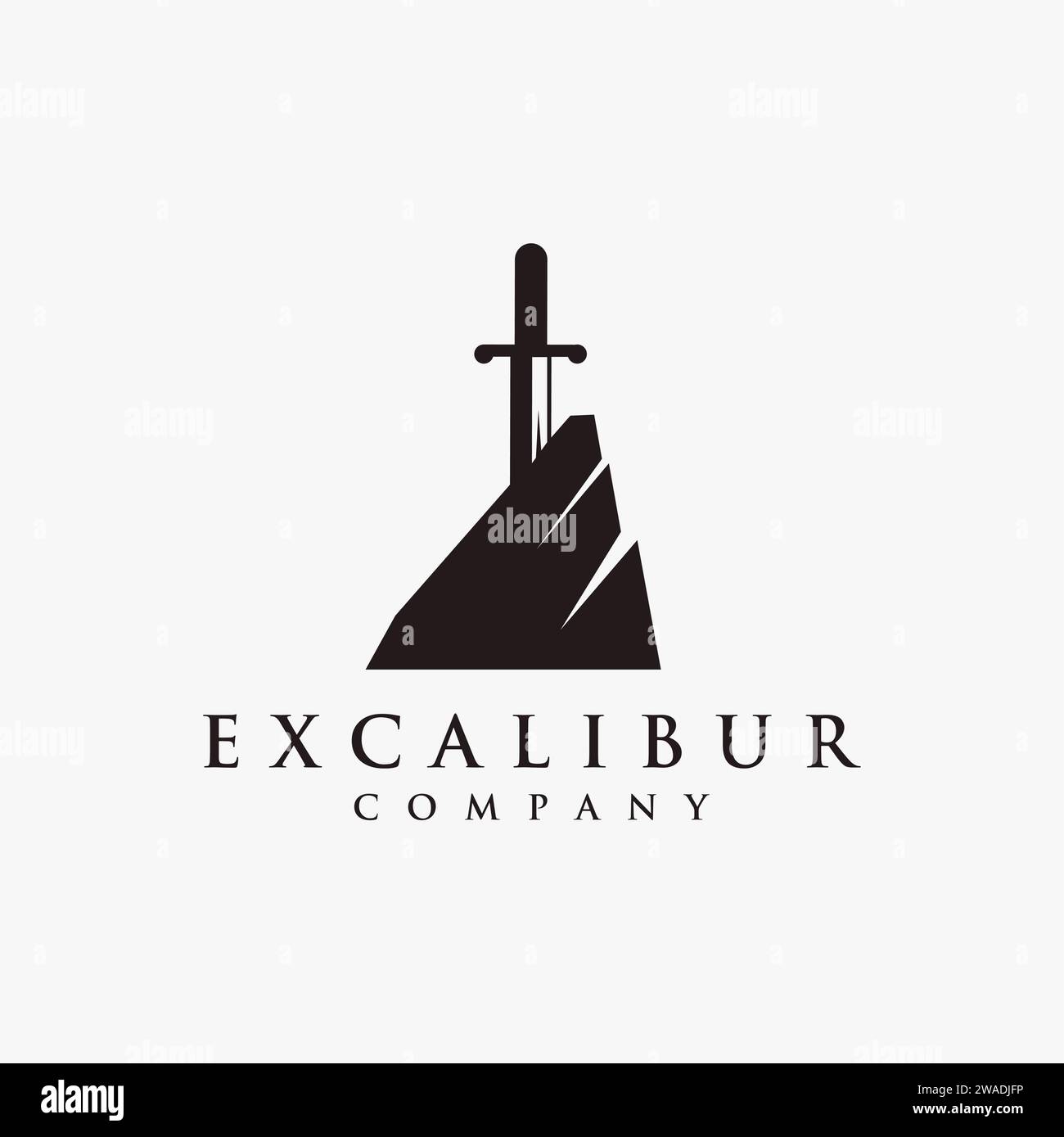 Simple Sword Excalibur logo icon vector template on white background Stock Vector