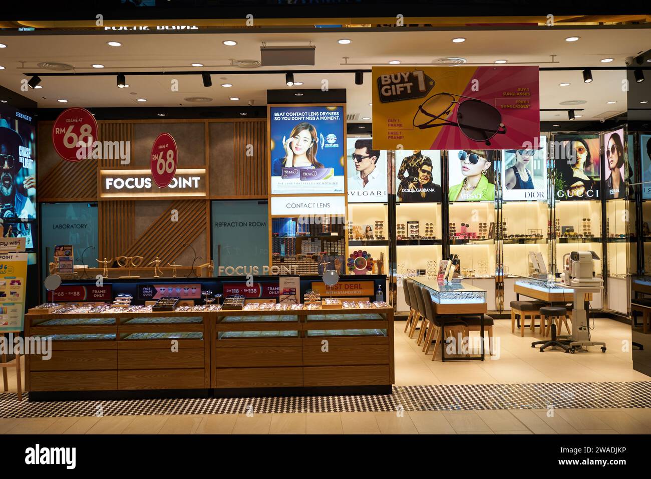 KUALA LUMPUR, MALAYSIA - MAY 27, 2023: Focus Point store in LaLaport ...