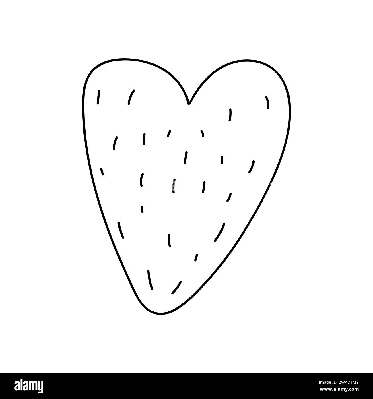 Simple doodle heart. Hand drawn heart isolated on white background ...