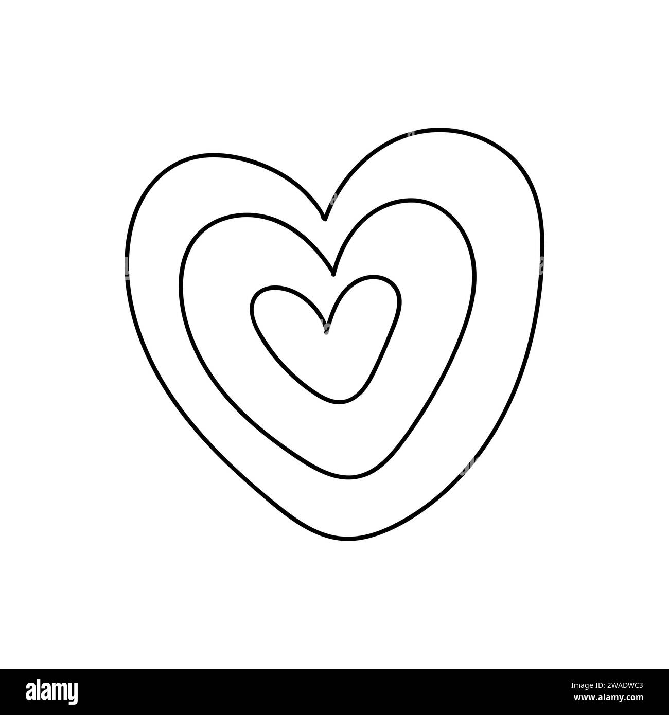 Simple doodle heart. Hand drawn heart isolated on white background ...