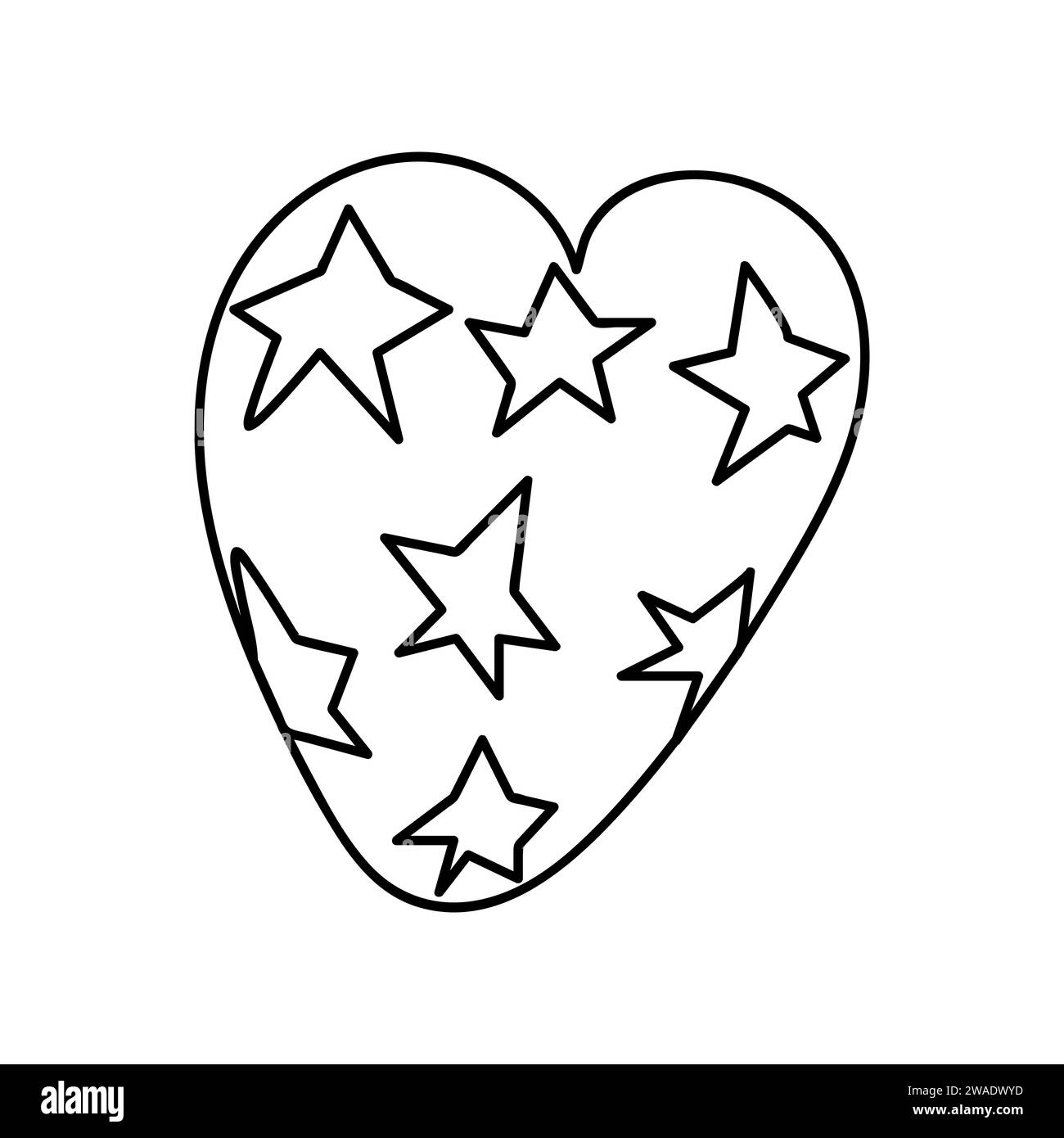 Simple doodle heart. Hand drawn heart isolated on white background ...
