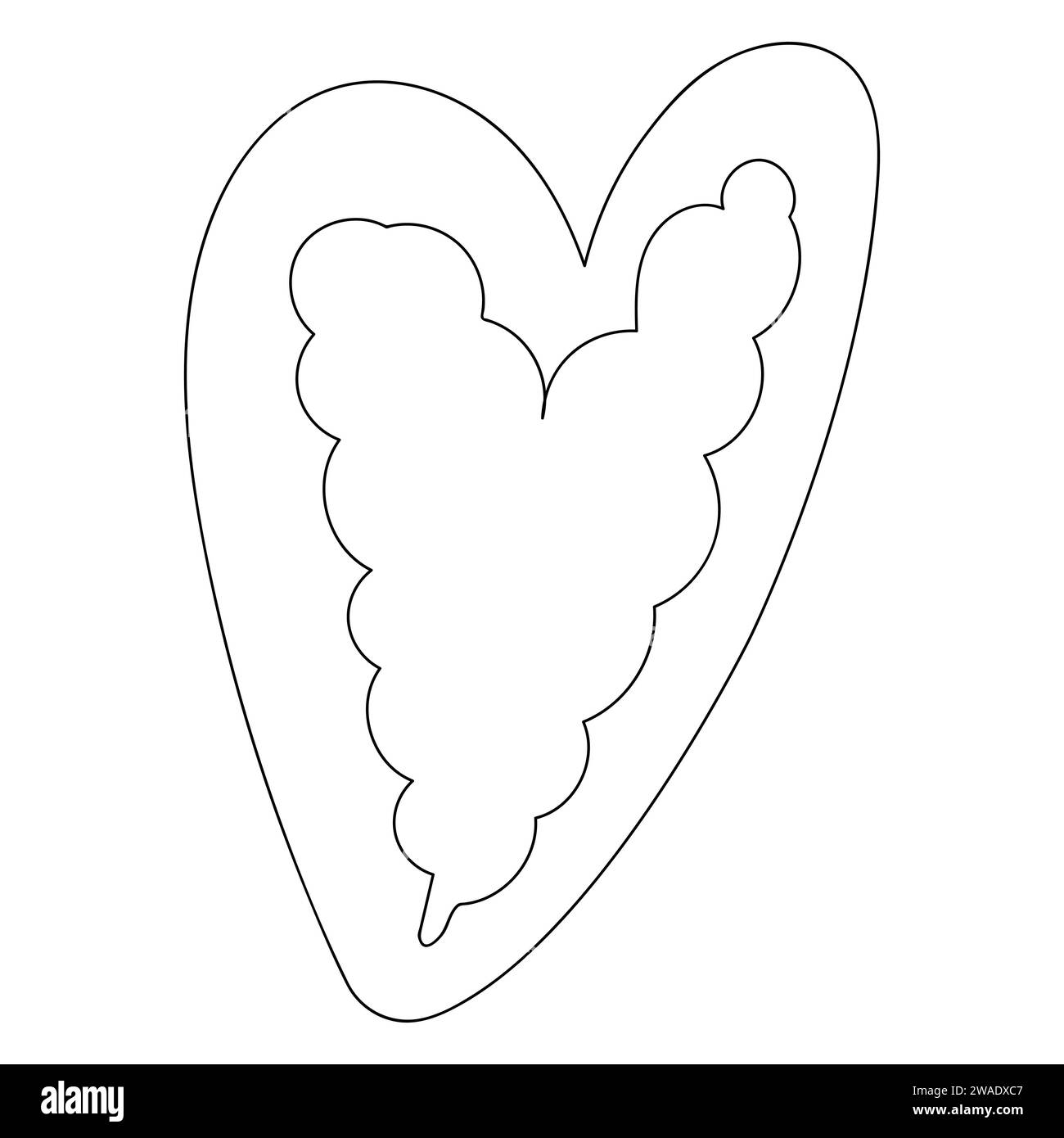 Simple doodle heart. Hand drawn heart isolated on white background ...