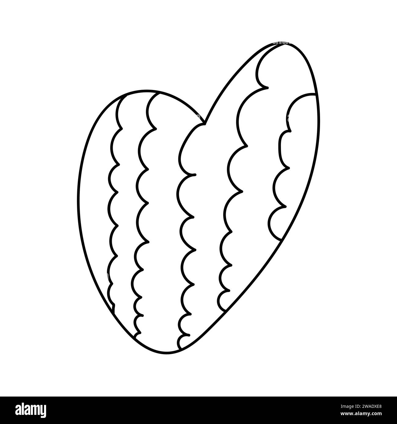 Simple doodle heart. Hand drawn heart isolated on white background ...