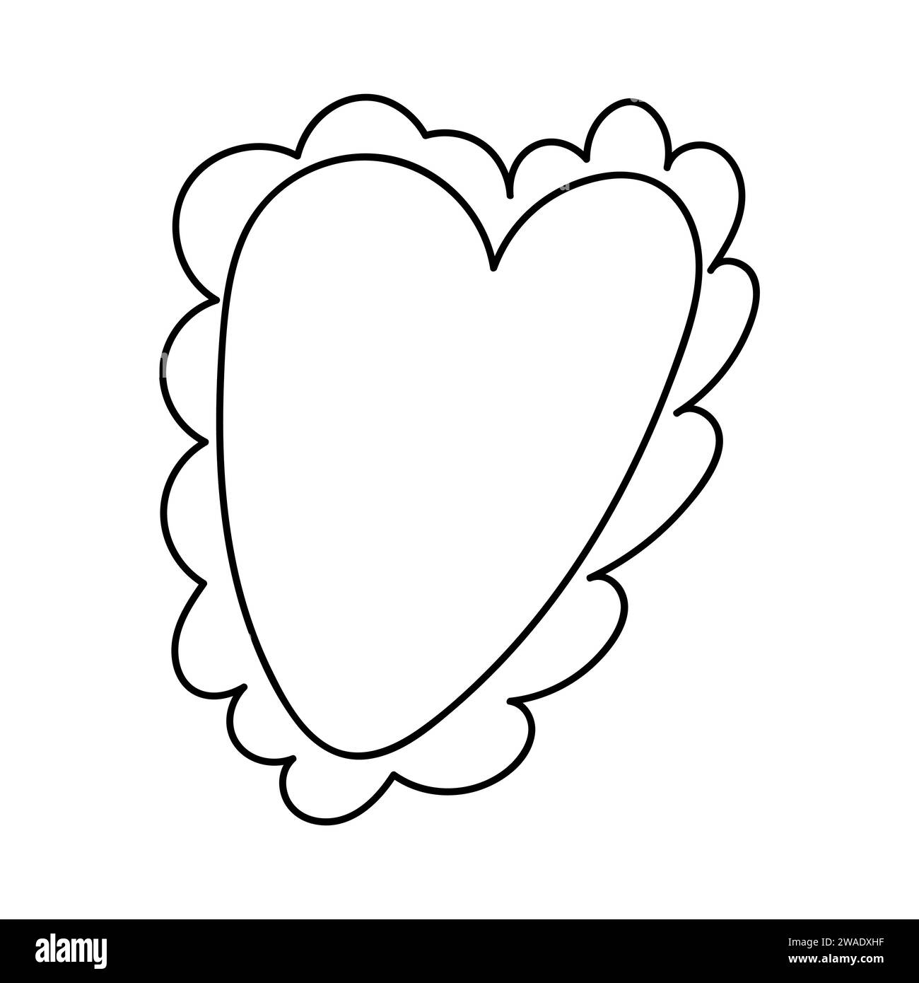 Simple doodle heart. Hand drawn heart isolated on white background ...