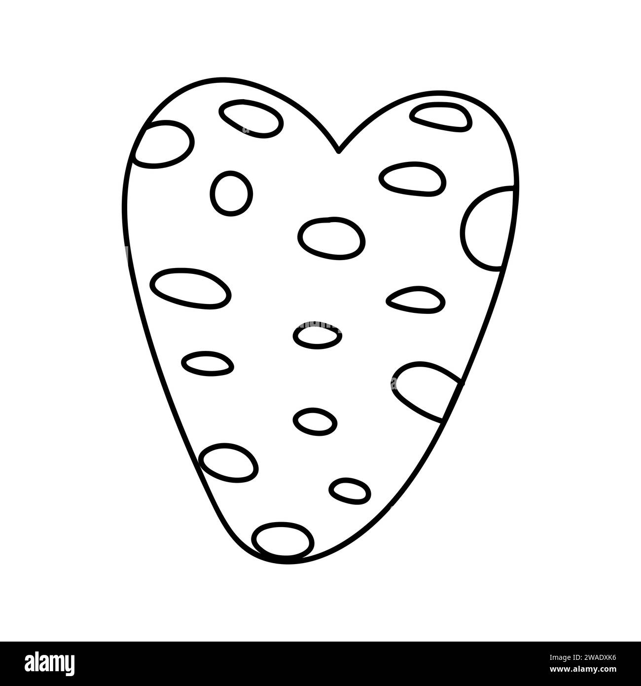 Simple doodle heart. Hand drawn heart isolated on white background ...