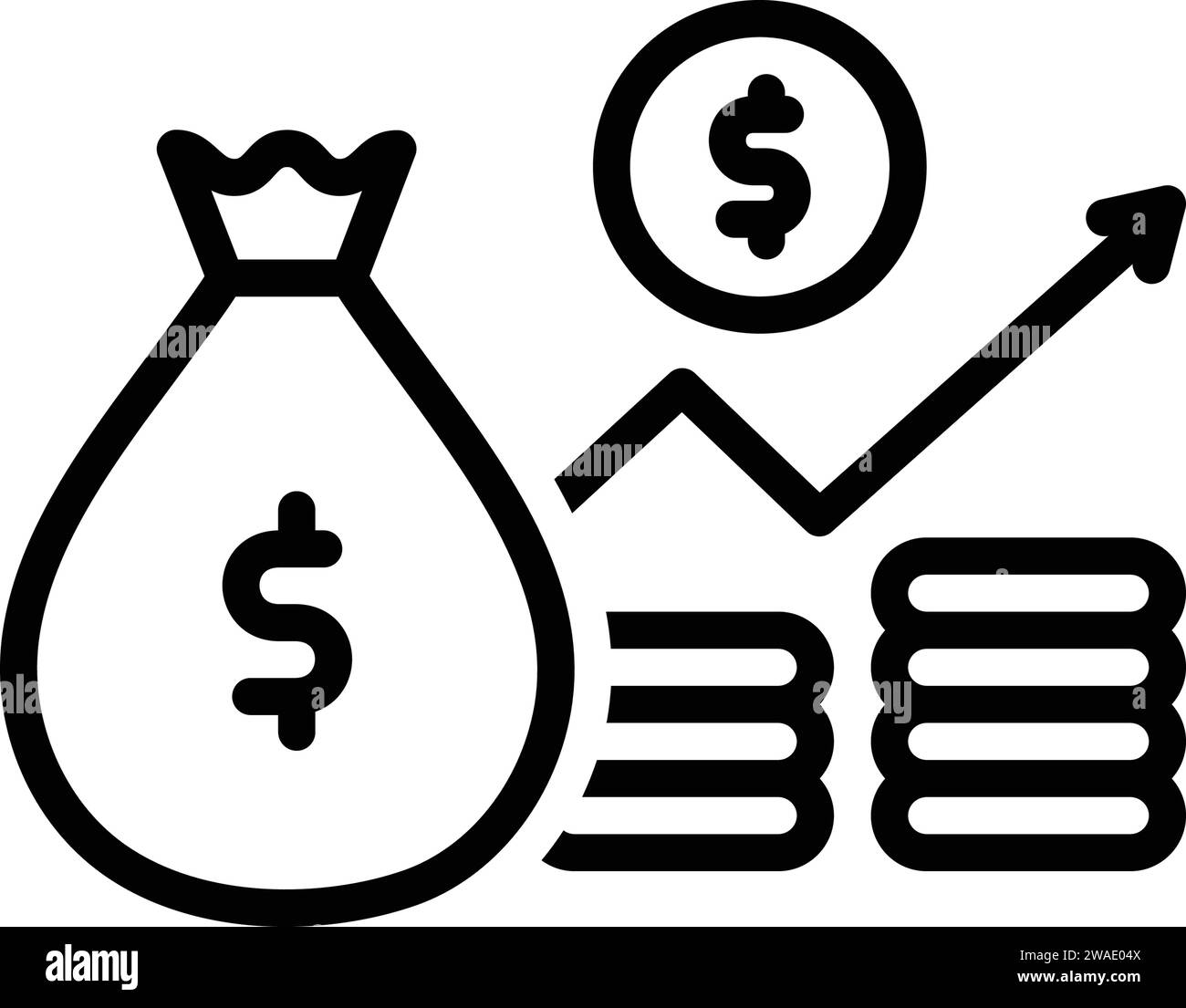 Icon for inflation,money bag Stock Vector