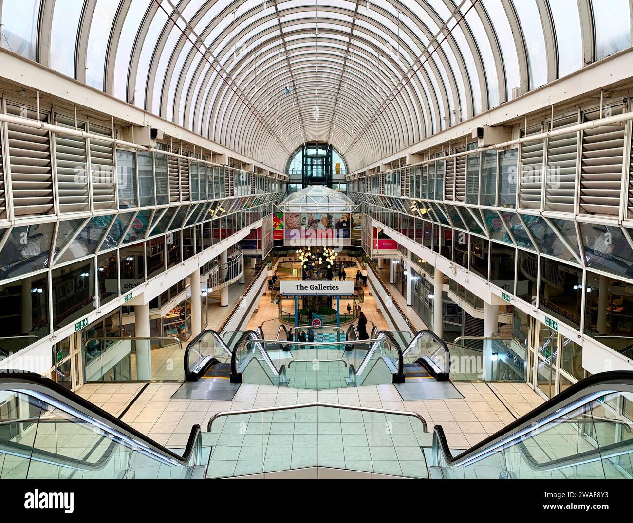 An interior view of the Galleries at Eastgate Shopping Centre in Basildon, Essex. Stock Photo