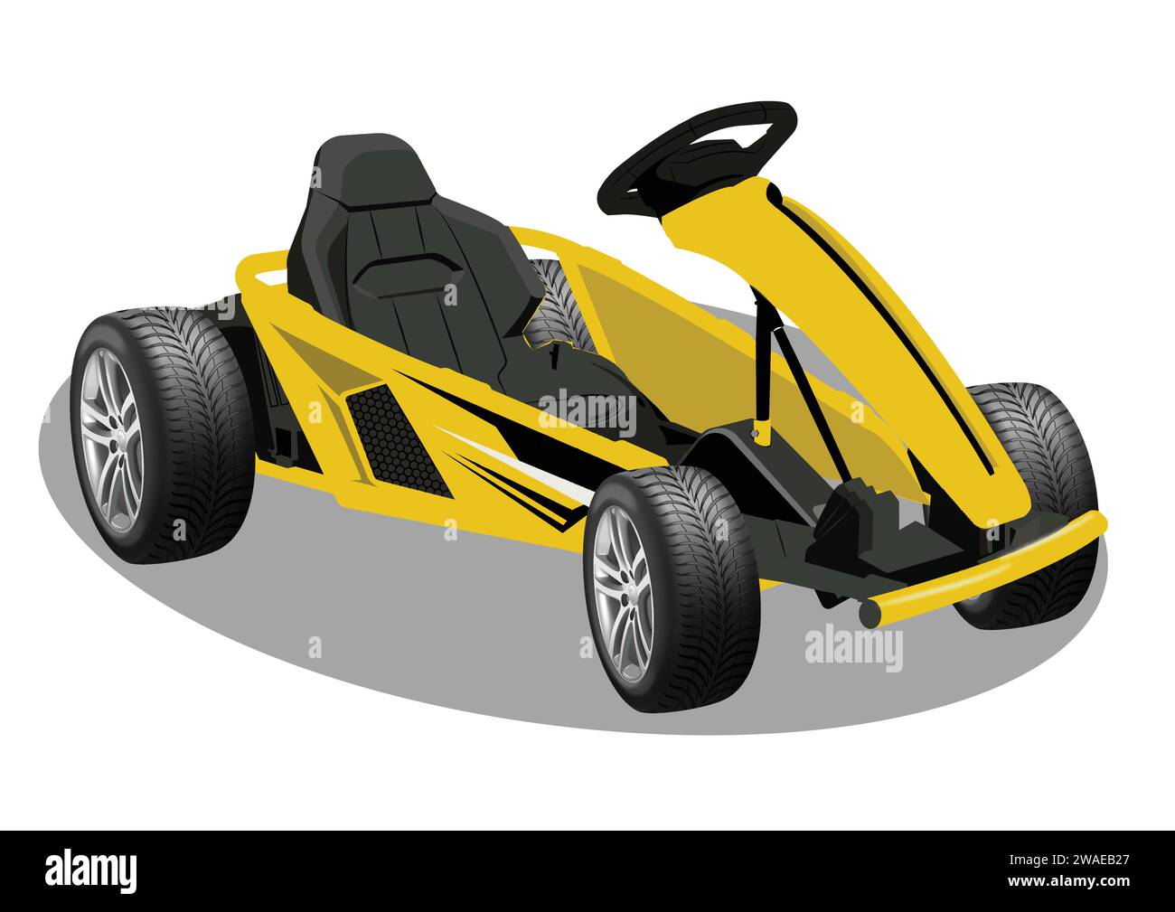 Flat illustration of Go Kart. Stock Vector