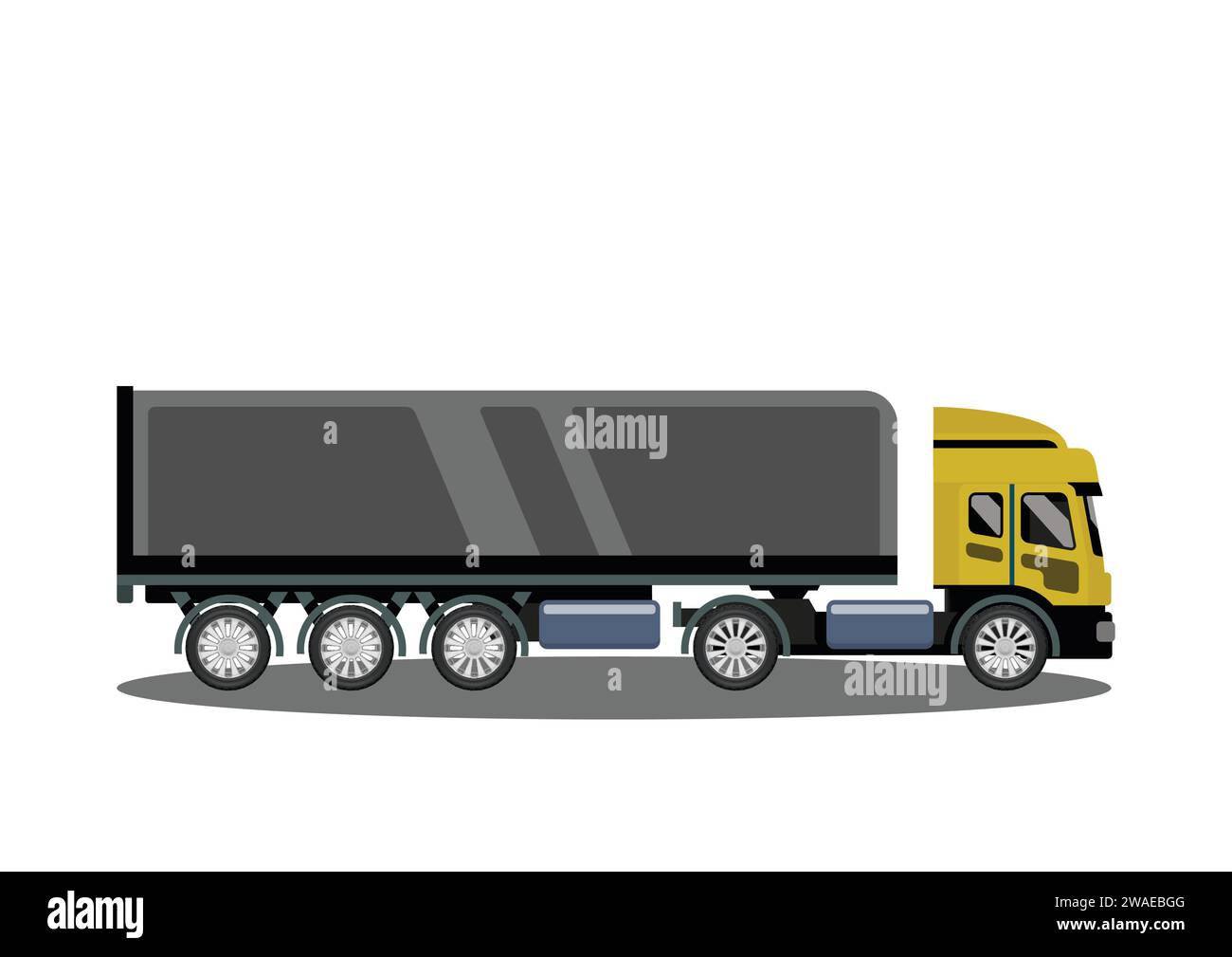 Flat illustration of delivery truck on white color background. Stock Vector