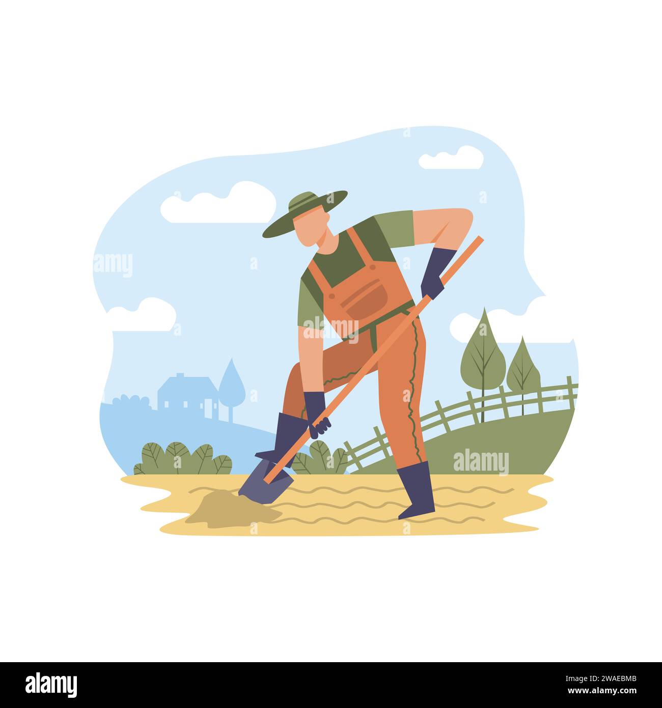 farmer flat illustration Stock Vector Image & Art - Alamy