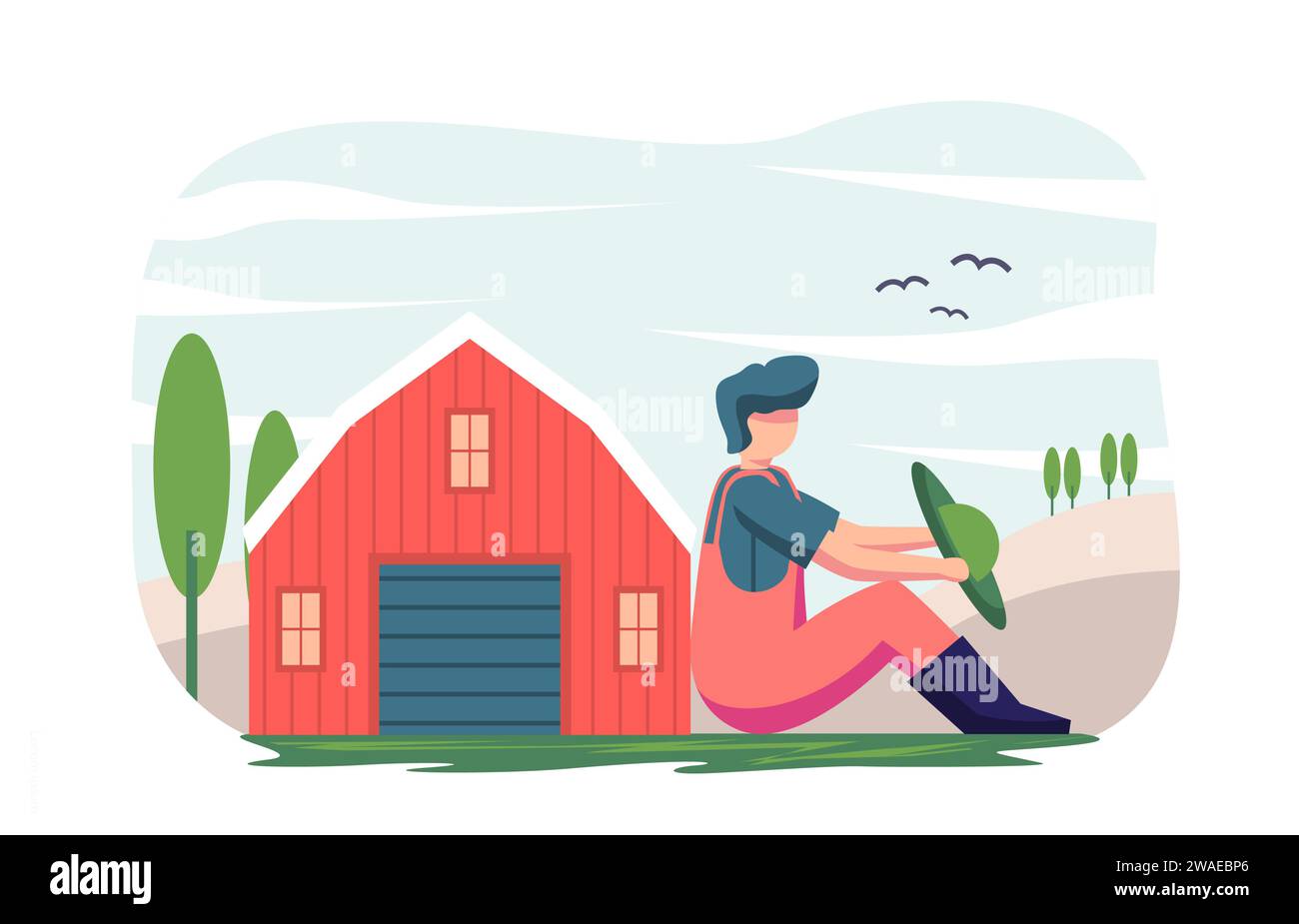 farmer flat illustration Stock Vector Image & Art - Alamy