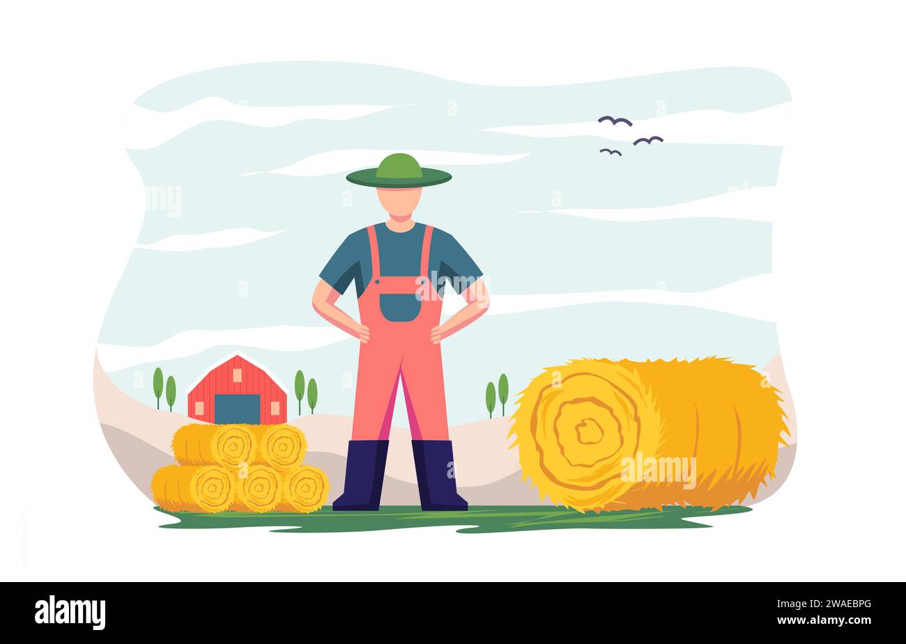 Farmer looking at the land Stock Vector Images - Alamy