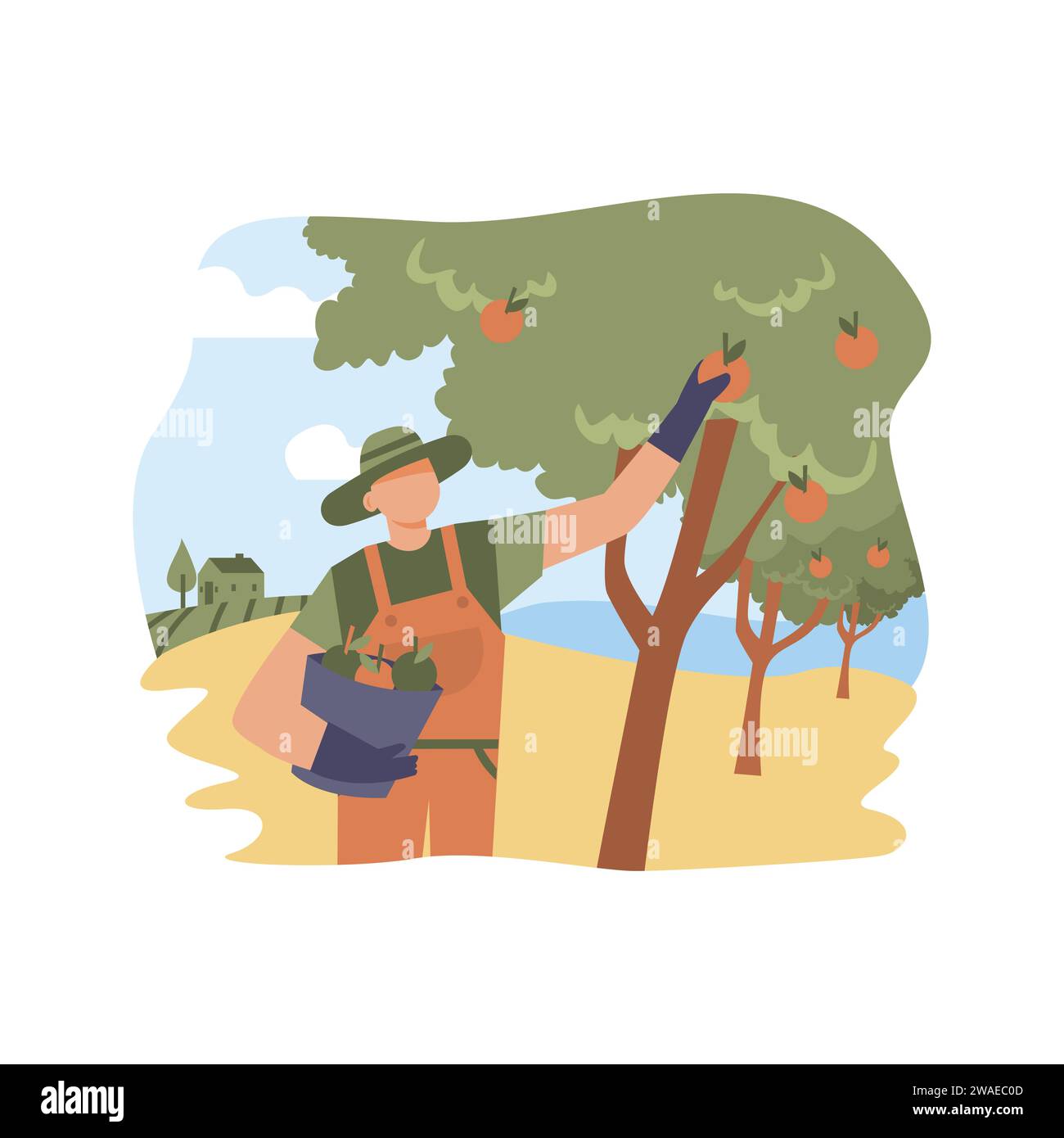 farmer flat illustration Stock Vector Image & Art - Alamy