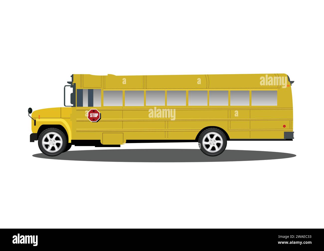 Vector illustration of school bus isolated on white background Stock Vector