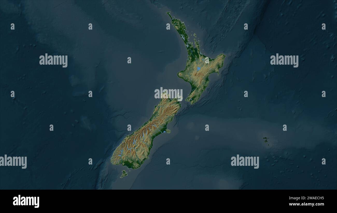 Physical map of new zealand hi-res stock photography and images - Alamy